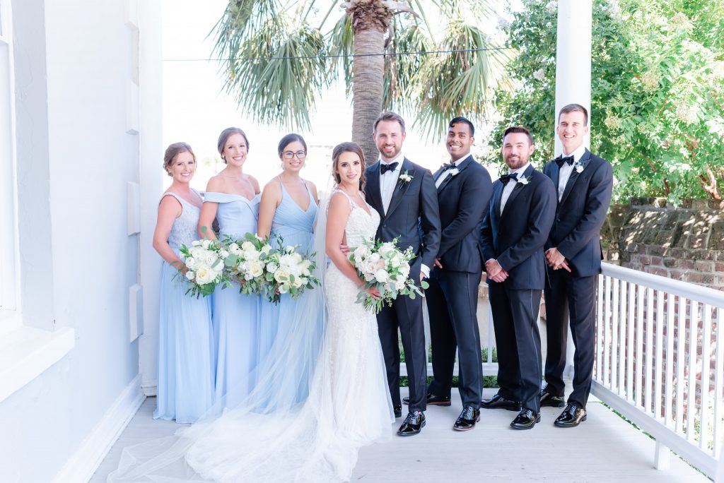 wedding party on The Gadsden House porch