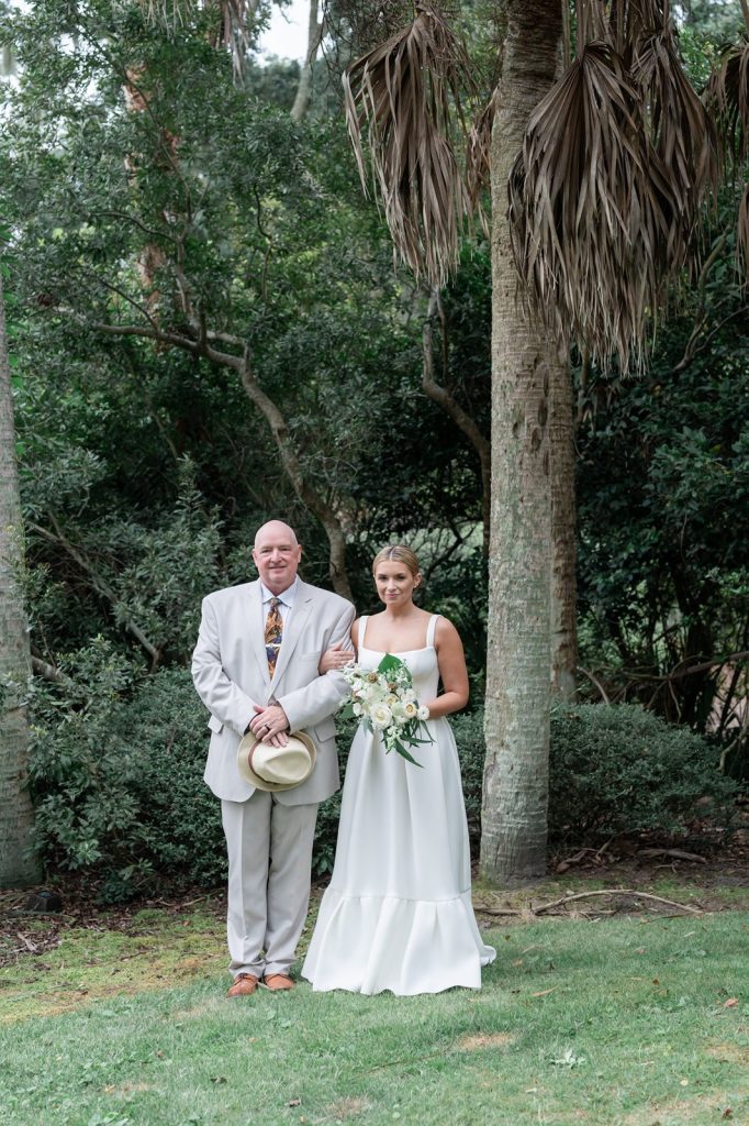 bride about to walk down aisle with father