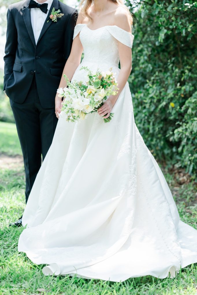 close up of bridal bouquet